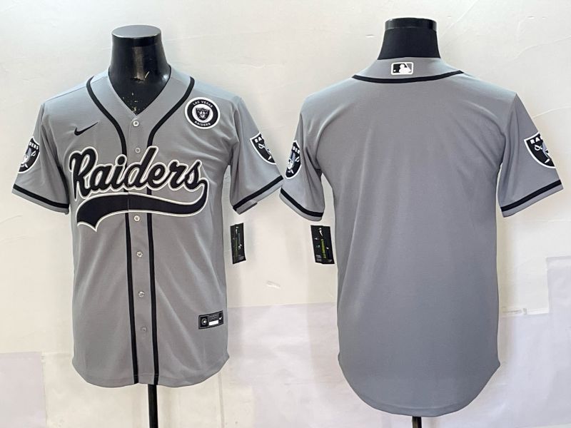 Men 2025 Oakland Raiders Blank Grey 3th generation Joint Name Nike Limited NFL Jersey style 055